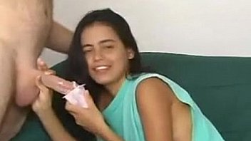 Hot Brazilian Teen First Time Sucking Cock With Ice Cream in Her Mouth 